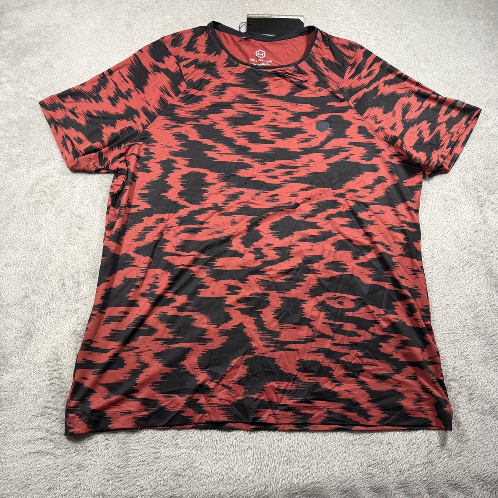 Under Armour Rush Heatgear Tee Mens XXL Red Camo Fitted Compression Celliant NWT